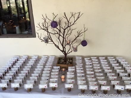 Place Card Table at San Diego wedding