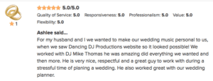 DJ MIke WeddingWire Review Ashlee