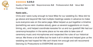 DJ Mike WeddingWire Review from Chris