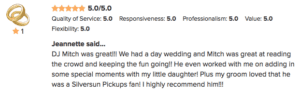 DJ Mitch WeddingWire Review from Jeannette DJ Mitch WeddingWire Review from Jeannette
