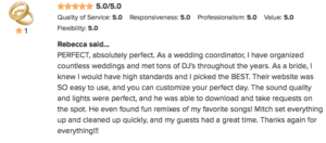 DJ Mitch WeddingWire review from Rebecca DJ Mitch WeddingWire review from Rebecca