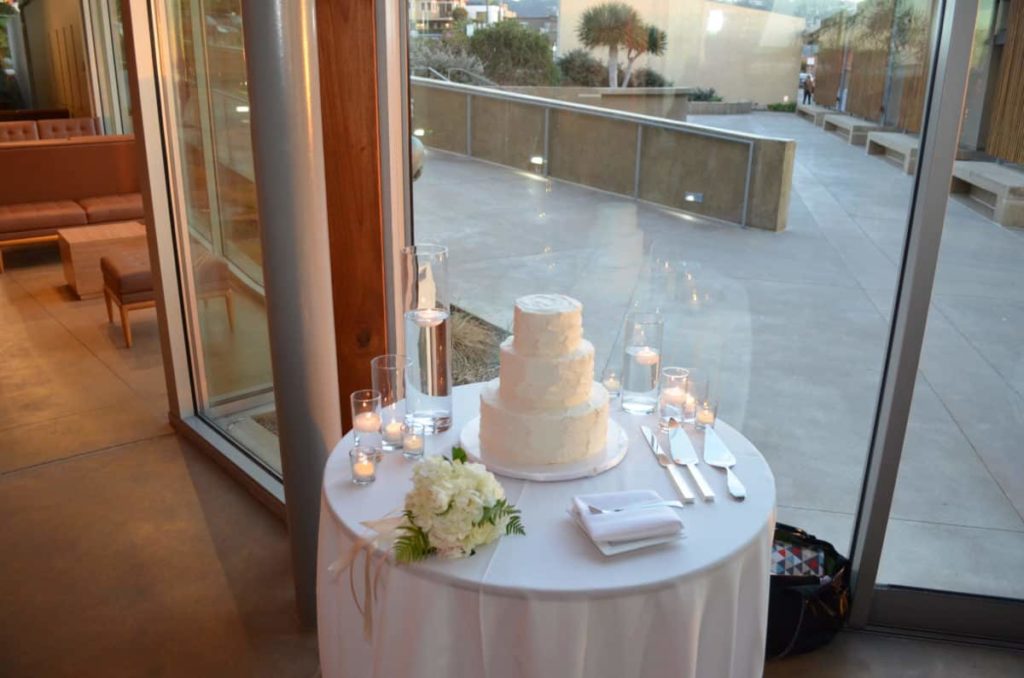The vegan wedding cake at La Jolla wedding