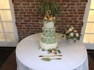 Katie and Kyle's New Orleans inspired wedding cake at the Horton Grand