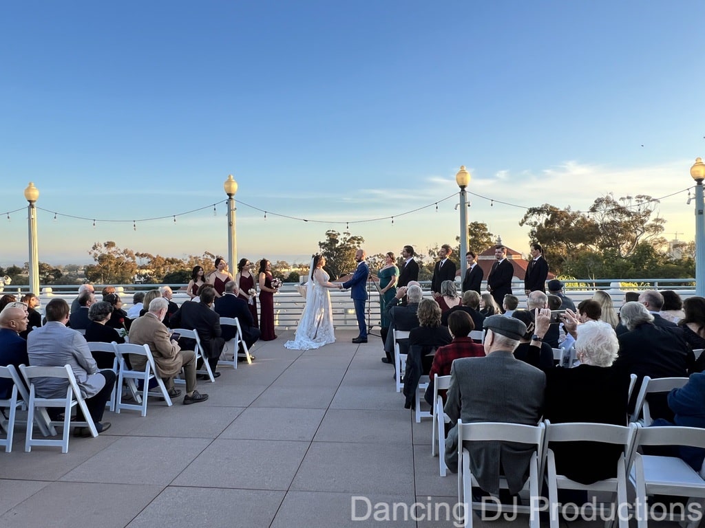 Ceremony on rooftop at the Natural History Museum