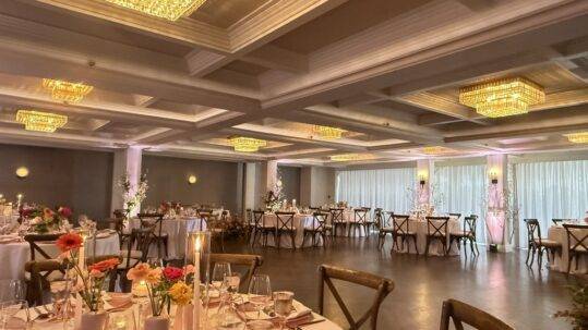 La Valencia Wedding with Uplighting in Light Pink
