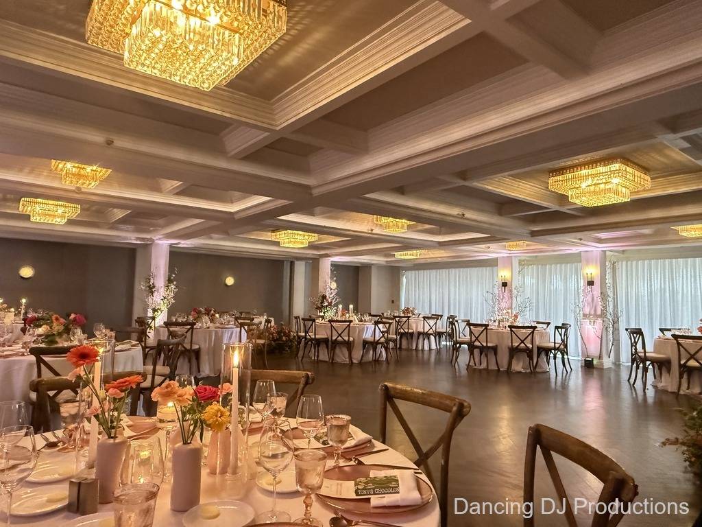 La Valencia Wedding with Uplighting in Light Pink