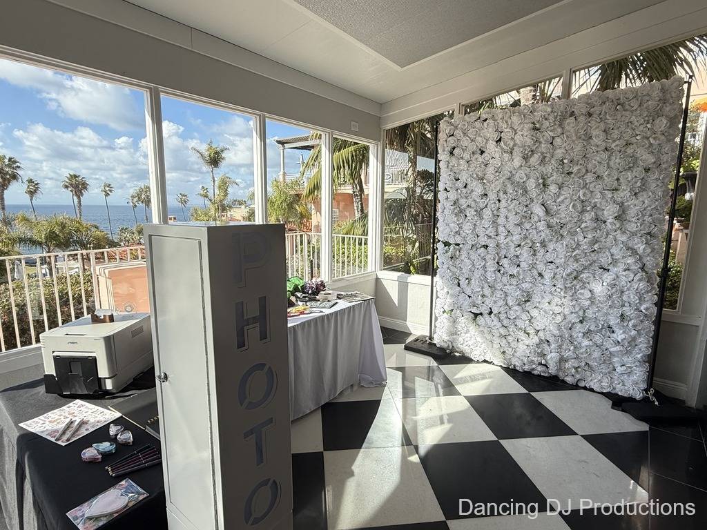 La Jolla Photo Booth with Flower Backdrop