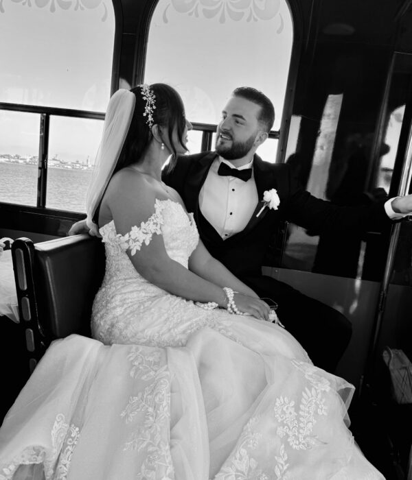 San Diego Trolley Wedding Couple